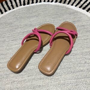 Madewell Pink and Tan Strappy Sandals